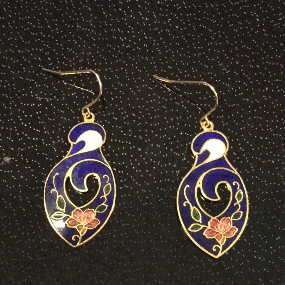 BoHo Vintage Blue Cloisine Earrings🌺